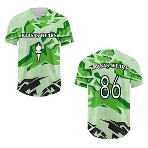 เสื้อเบสบอลเปล่าแบบสวม พร้อมลายพิมพ์ระเหิดความร้อน ผ้าตาข่ายระบายอากาศ เสื้อเบสบอลปักลายสำหรับผู้ชาย แบบสั่งทำพิเศษ - Product Image 1