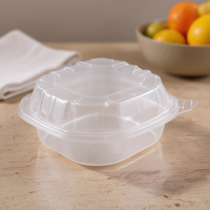 Conteneur de stockage alimentaire transparent à charnière en PS de 5 pouces avec 1 compartiment - Product Image 2