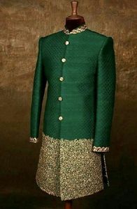 Superbe robe pantalon Sherwani vert bouteille avec belle broderie à la main Zardozi 2024 Party-Wear Mariages Plus Size Design - Product Image 2