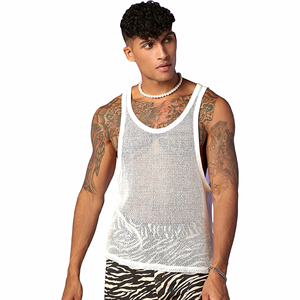 2023 <b>Slim</b> Fit Tank Tops for <b>Men</b> Sleeveless Gym Athletic Workout Yoga <b>Slim</b> Fit Mesh tank Tops - Product Image 2