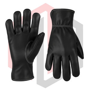 Gants de sécurité multi-usages en cuir de vachette noir - Haute visibilité, lavables en machine, résistants aux déchirures, sans silicone, sans poudre, personnalisables - Product Image 4