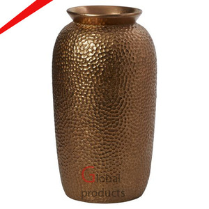 Aluminum Handmade Embossed Design <b>Table</b> Vase <b>for</b> Home Hotels & Restaurants - Product Image 5