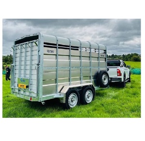 Heavy Duty Dual Axle Livestock <b>Farm</b> <b>Trailer</b> Cattle Sheep Transport Utility Cargo <b>Trailer</b> Wholesale For Agriculture - Product Image 4