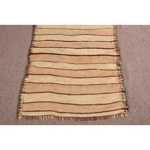 Vintage Runner Rug, 2.5x8.5 ft Turkish Rug, <b>Brown</b> Kilim <b>Wool</b> Rug - Product Image 5