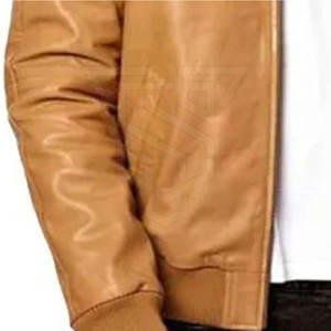 Veste d'hiver en cuir personnalisée de style High Street pour hommes, couleur unie avec col montant pour streetwear - Product Image 5