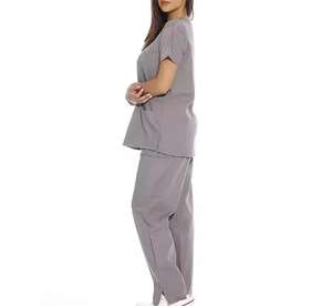 ชุดยูนิฟอร์มพยาบาลแบบใหม่ ขายดี ดีไซน์ใหม่ รับสกรีนโลโก้ 3 กระเป๋า เสื้อพนักงานโรงพยาบาล ผ้าฝ้ายพิมพ์ลายสีดำ - Product Image 5