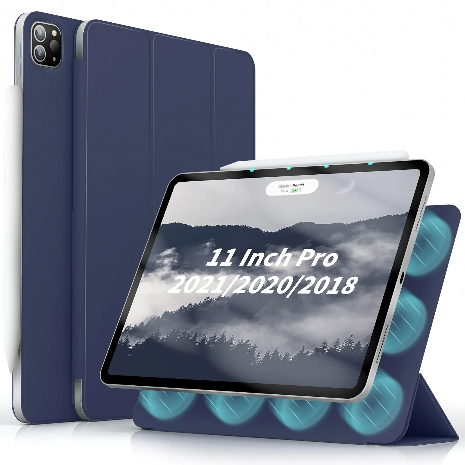 Couverture de tablette intelligente 11 pouces couverture de tablette magnétique Design d'usine en cuir PU pour iPad Pro 11