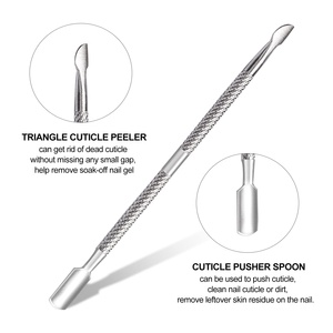 Kit d'outils de manucure et pédicure double face en acier inoxydable, durable, réutilisable, avec pousse-cuticules, cuillère et lames pour manucure et pédicure - Product Image 6