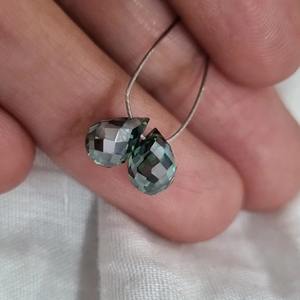 เพชรมอยส์ซาไนต์ทรงหยดน้ำสีฟ้ากะรัต6กะรัต (2ชิ้น) ลูกปัดทรงหลวมเจียระไนแบบเหลี่ยมเพชรพลอยและเพชรแบบปรับแต่งได้ - Product Image 4