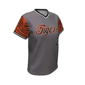 Maillot à col en V en polyester 100% personnalisé pour hommes grande taille nouveau style de vêtements de sport respirants vêtements de baseball et softball à transfert de chaleur - Product Image 1