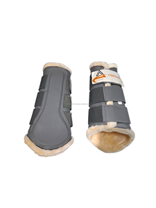 Costa Sports All Colors Fur & Fabric Comfortable Horse <b>Brushing</b> <b>Boots</b> with Horse Safety Equestrian Multi Colors Elastic&Velcro - Product Image 2
