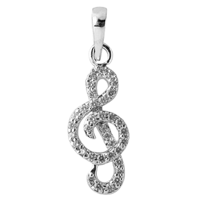 Colgante de diseño de nota Musical de plata de ley Moissanite de calidad superior, joyería para amantes de la música, regalo Unisex de uso diario a la moda - Product Image 1