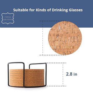 Posavasos de corcho redondo de diseño personalizado, Material de PC Natural sostenible, estilo clásico con logotipo personalizado de grosor de tamaño OEM - Product Image 2