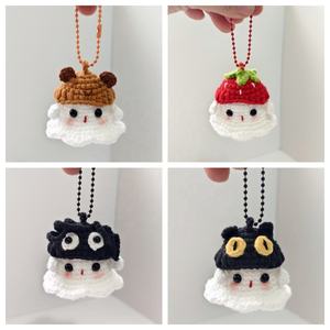 Meilleure vente transfrontalière : Porte-clés fantôme mignon tissé à la main, pendentif pour sac ou voiture, cadeau pour les couples et les meilleurs amis - Product Image 1