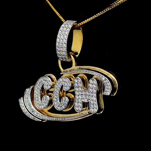 Collar Personalizado con Letra CCH para Hombre, Oro Blanco Personalizado, Plata de Ley 925, Diamante Moissanita VVS, Joyería Hip Hop de Alta Gama para Fiestas, GIA - Product Image 3