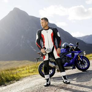 Vêtements de sport de moto personnalisés OEM pour hommes Combinaison coupe-vent en cuir pur grande taille en cuir véritable pour la moto et la course automobile - Product Image 6