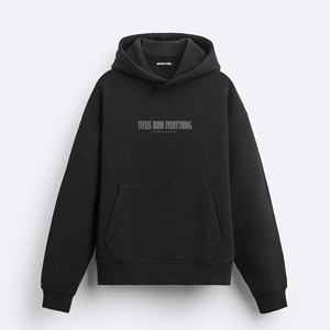 Noir lourd haute qualité Streetwear imprimé surdimensionné épais 400gsm à capuche coton lourd nouveau 2024 hommes coupe ample sweats à capuche - Product Image 1