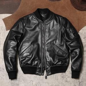 2025 OEM veste en cuir de vachette marron classique pour hommes coupe-vent d'hiver avec col en fourrure amovible style bombardier en gros - Product Image 6