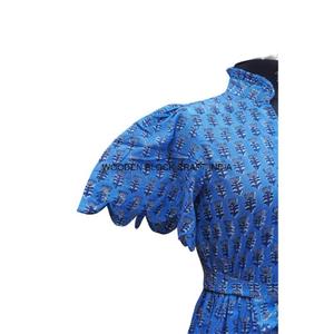 Vestidos Midi de Algodón con Estampado Floral Hechos a Mano para Mujer, Cuello en V, Estilo Bohemio Vintage Moderno, Ajuste Natural, Tirantes Personalizables, Lavables - Product Image 6