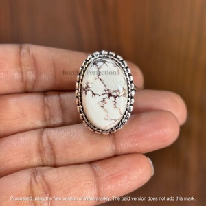 Wholesale <b>Statement</b> Oval shape Stone Boho <b>Ring</b> <b>for</b> <b>Women</b> Delicate Wild Horse Silver Plated <b>for</b> Wedding or Christmas - Product Image 2