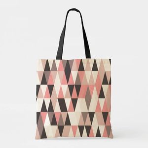 Geometric Cotton Canvas Tote <b>Bags</b> Full Stylish Digital Printed Fabric Pattern <b>Bag</b> With <b>Black</b> Handle African Assent <b>Bag</b> For All - Product Image 5