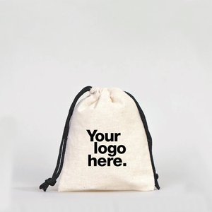Pochette en toile de coton pour premiers secours, 4 L x 5 H pouces, 100 % écologique, sac à cordon en coton pour médicaments, pour usage accidentel - Product Image 1
