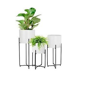 Pot de fleurs en fer noir pour usage intérieur, décoration de la maison, pot rond pour plantes d'intérieur, pour le jardin - Product Image 5