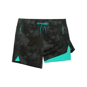 กางเกงขาสั้นรัดรูปแบบ2-in-1สำหรับผู้ชายกางเกงขาสั้นสำหรับใส่เล่นกีฬาฤดูร้อนพร้อมตัวปิดเอวยางยืด - Product Image 1