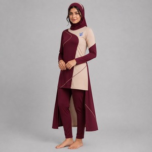 Durable Women's 4 Piece Modest Casual <b>Burkini</b> Set Full Coverage Muslim <b>Swimwear</b> Quick Dry Breathable Custom Logo Wholesale - Product Image 4