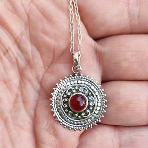 Navya Craft Handmade 925 Sterling <b>Silver</b> Boho Jewelry Carnelian Statement Women <b>Necklace</b> Ring for Fashion Pendants Charms - Product Image 1