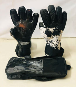 Guantes de Portero de Fútbol Profesionales con Logotipo Personalizado al por Mayor, Diseño 2025, Látex, Dedos Completos, Correa de Muñeca Ajustable, Impermeables - Product Image 4