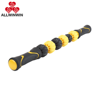 ALLWINWIN MSK15 Bâton de massage - Rouleau de massage musculaire bicolore à petites billes pour les jambes