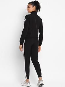 Ensemble de survêtement athlétique deux pièces pour femme, très extensible, 100% coton, respirant, écologique, polaire réversible, style hip-hop, hiver, 220g - Product Image 2