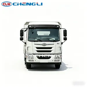 Faw 16t Flatbed Truck Cargo Lorry Heavy Equipment Truck For Sale With Hydraulic Ramp For Machinery Transport At Factory Price - Product Image 2