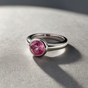 Bague en grappe de saphir rose platine diamants Designer personnalisé inspiré de bijoux fins pour les mariages fêtes anniversaires - Product Image 3