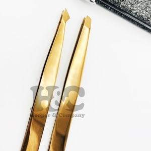 Nouvelle pince à sourcils durable en acier inoxydable solide sourcils pince à épiler tondeuse or Rose sourcil pince à épiler Logo gratuit vison - Product Image 5