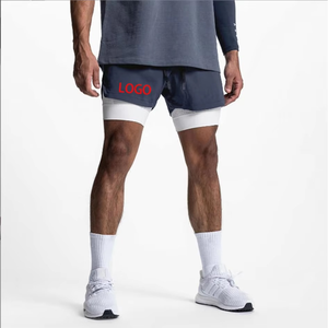 Pantalones cortos de compresión de carga para correr de alta comodidad de la calle para hombre, forro de doble capa, gimnasio, deportes, atletismo, correr, Fitness, playa, personalizado - Product Image 2