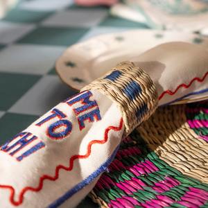 Décoration de table pour la fête de Thanksgiving, serviettes en tissu d'herbe marine faites à la main, anneaux de serviette en herbe marine - Product Image 6