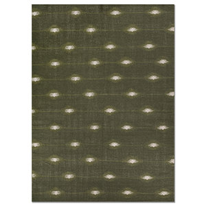 พรมอินดัสบาร์ ADWV-13015 สีเขียว ลายเรียบ ทอจากขนสัตว์และใยวิสโคส ลายเรขาคณิต รูปทรงสี่เหลี่ยมผืนผ้า สำหรับห้องนั่งเล่น ห้องนอน และทางเดินในบ้าน - Product Image 1