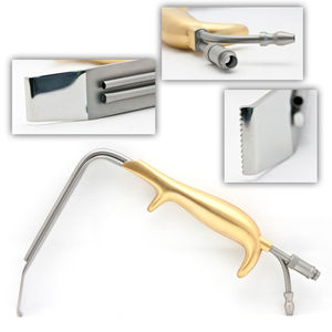 Retractor Manual para Aumento de Senos CE Tebbetts con Luz de Fibra Óptica Integrada, Tubo de Succión, Acero Inoxidable No Magnético - Product Image 4