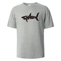 T-shirt imprimé graphique requin de luxe pour hommes et femmes, collection été 2025, en tissu tricoté 100 % qualité supérieure avec logo frontal