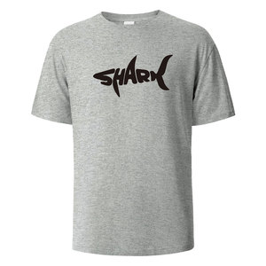 T-shirt imprimé graphique requin de luxe pour hommes et femmes, collection été 2025, en tissu tricoté 100 % qualité supérieure avec logo frontal - Product Image 1