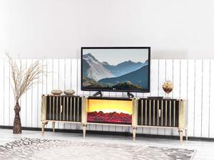 Elegante UNIDAD DE TV con Panel de madera de diseño europeo, muebles de sala de estar bellamente diseñados para el hogar, escuela, Hospital, almacén, uso - Product Image 2