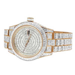 Montre de luxe tendance aspect diamant pour hommes en acier inoxydable à quartz étanche bijoux de mode idée cadeau prix de gros - Product Image 4
