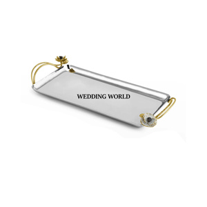 Bandeja de chocolate chapada en plata Nueva llegada Fuente de chocolate de diseñador hecha a mano Bandeja de chocolate elegante más vendida - Product Image 3