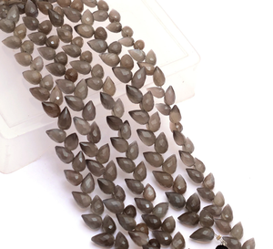 AAA Gris Moonstone 5x8mm-6x9mm Tulipe Fleur Bourgeons Naturel Briolette Larme Fantaisie Perles En Vrac pour Bijoux Perles De Pierre Unique - Product Image 4