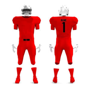 Ensemble d'uniformes de Football sportif de couleur rouge à manches courtes pour hommes - Product Image 1