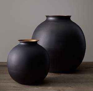 Florero de maceta de metal negro para Home Garden Living ROM Hotel - Product Image 1