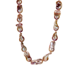 Collar de Perlas Cultivadas de Agua Dulce Barrocas con Circonita Blanca y Plata de Ley 21 x 14 mm - Product Image 1
