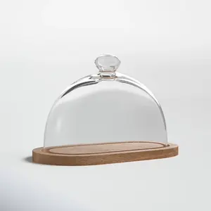 Elegant and Durable Wooden <b>Cake</b> <b>Dome</b> with Metal and <b>Glass</b> Base PC Cover for Weddings Parties Home Decor <b>Cake</b> Tools Display - Product Image 2